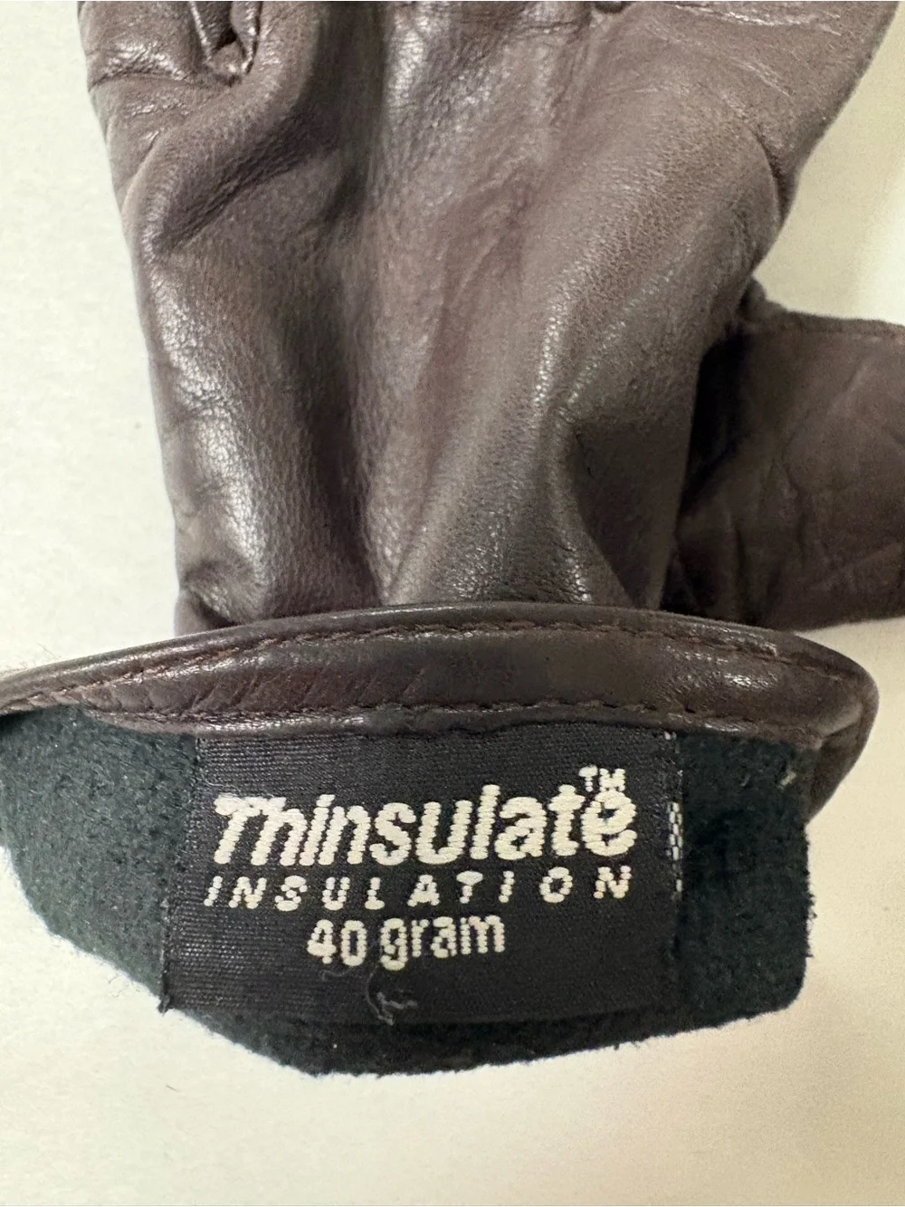Vintage Womens Classic Brown Soft Leather Driving Winter Gloves Large
